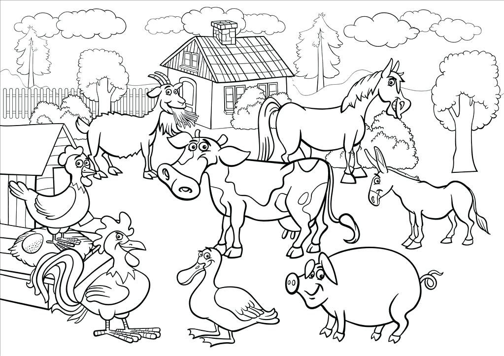 1023x723 Farm Animal Coloring Pages Best Farm Animals Coloring Pages