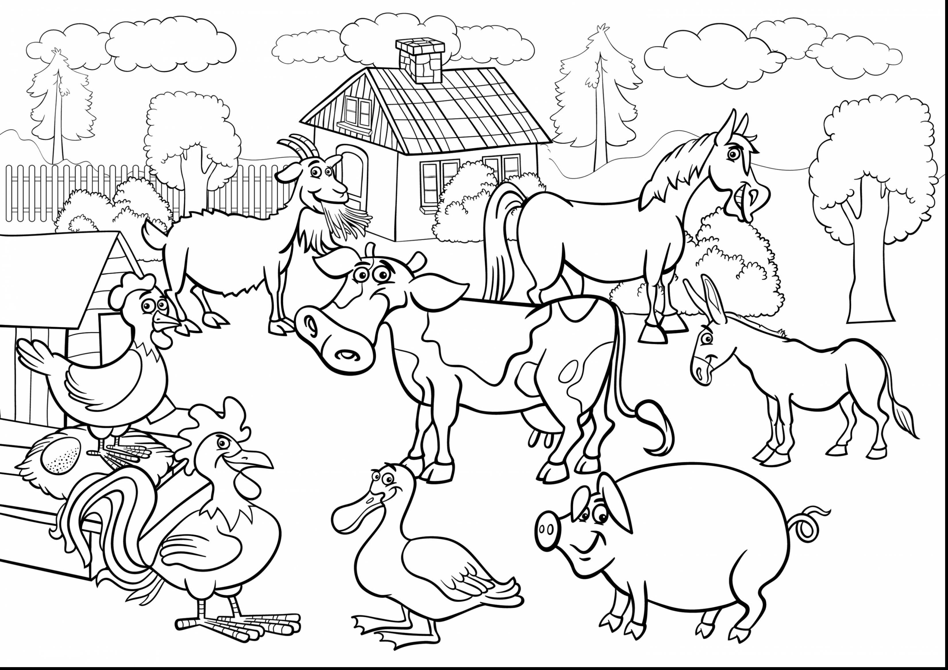 3300x2333 Approved Free Farm Scene Coloring Pages Astonishing Animal