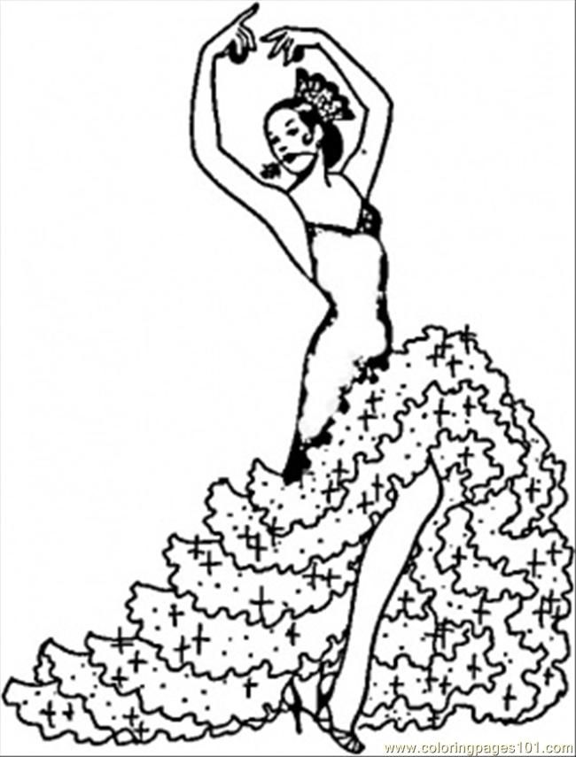 650x855 Fashion Coloring Pages Pages Flamenco Girl (Countries