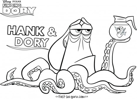 466x338 Print Out Finding Dory Hank Coloring Page For Kids