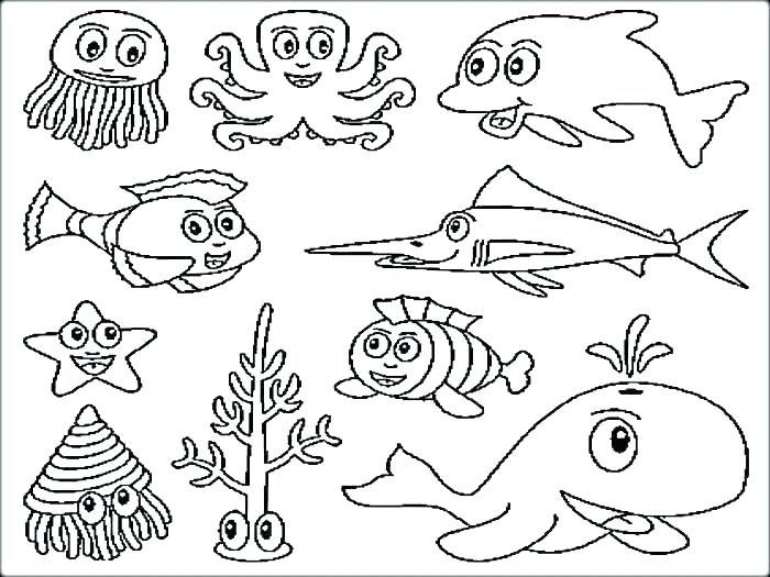 700x525 Fish Coloring Page Sea Creatures Coloring Pages Fish Coloring