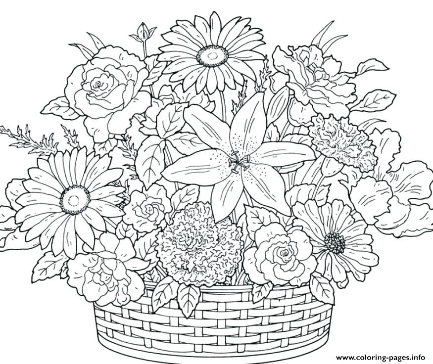 875x736 Flower Coloring Pages Printable Free Coloring Pages With Flowers