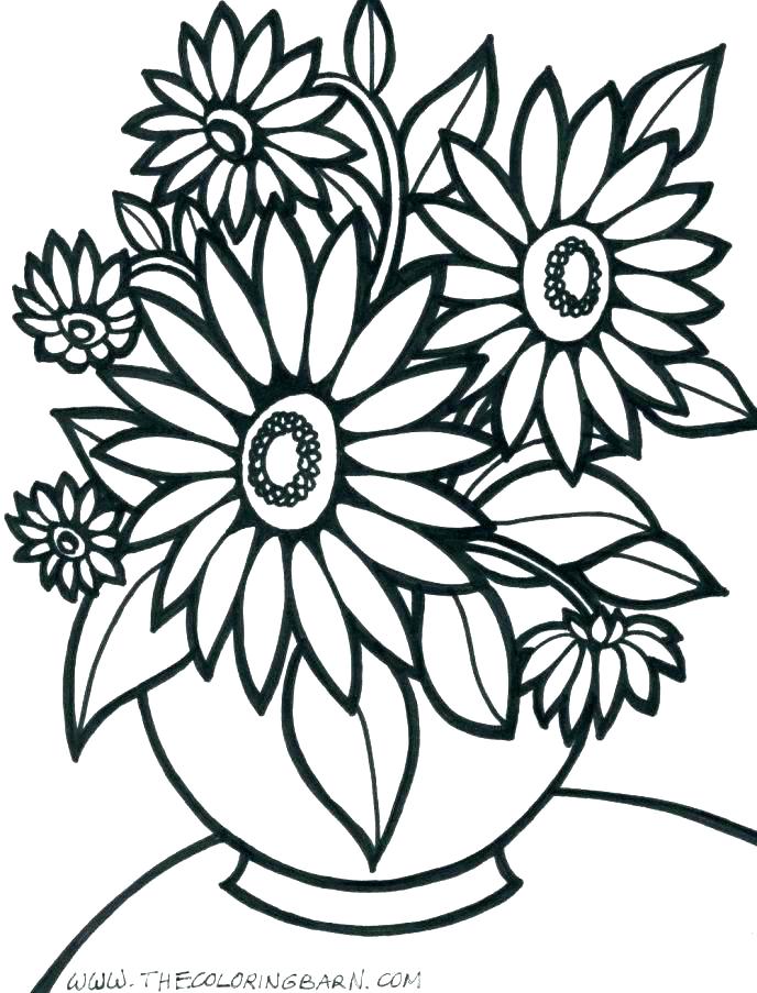 688x903 Printable Flowers To Color Large Flower Coloring Pages Flower