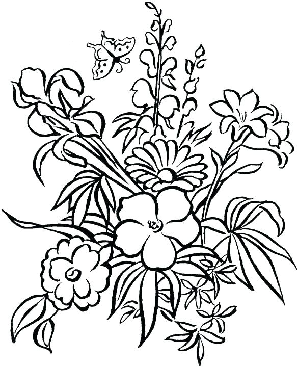 585x720 Flowers Coloring Pages Free Printable Free Printable Flower