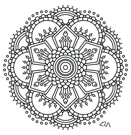 433x445 Intricate Mandala Coloring Pages Difficult Colouring