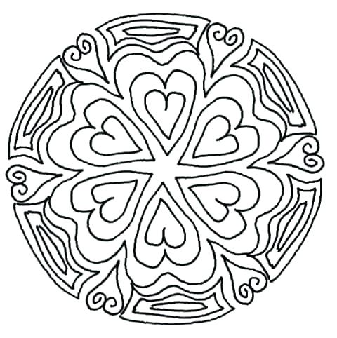 480x482 Surprising Flower Mandala Coloring Pages Heart Mandala Coloring