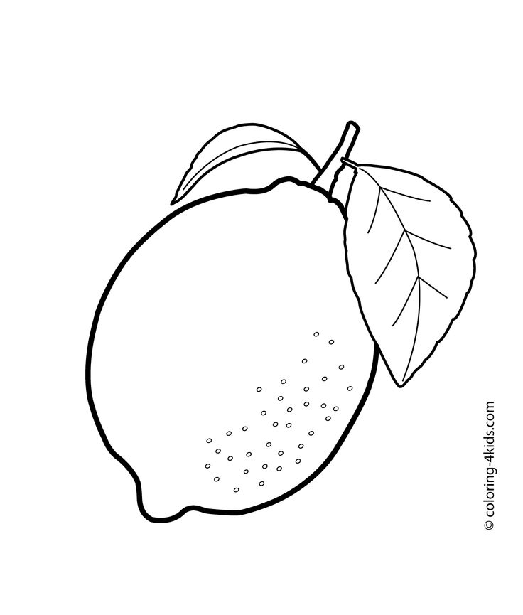 736x865 One Lemon Fruits Coloring Pages For Kids, Printable Free