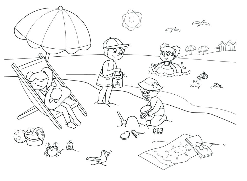 960x706 Summer Coloring Pictures Summer Coloring Pictures Beach Fun