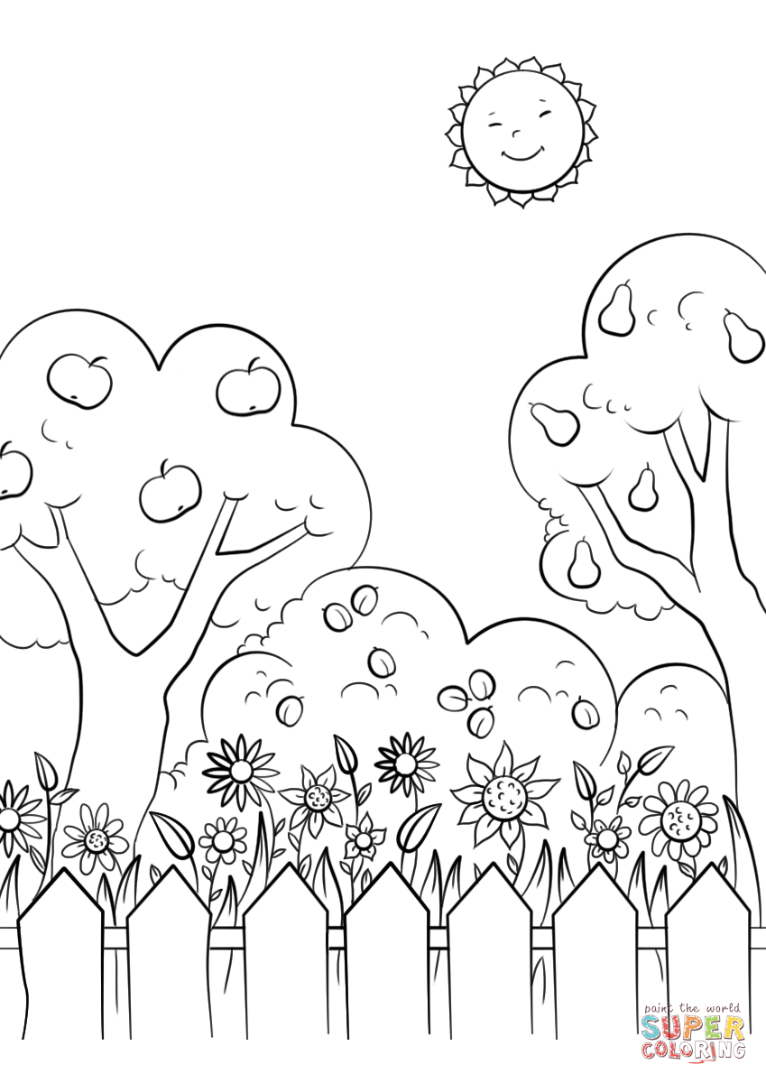 849x1200 Beautiful Garden Coloring Page Free Printable Pages Unusual