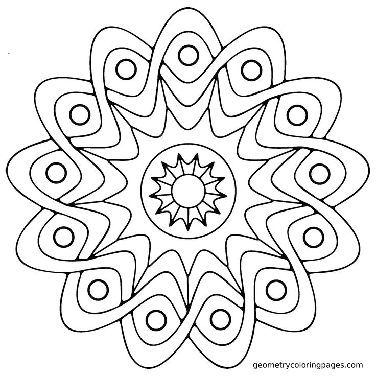 736x736 Geometric Coloring Book Pages