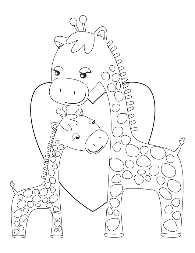 640x828 Cartoon Giraffe Colouring Pages Coloring Cute Baby Drawing Page