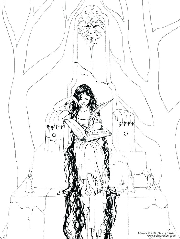 736x977 Free Gothic Coloring Pages For Adults Packed With Fairy Cake