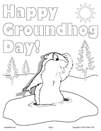 425x550 Free Printable Groundhog Day Coloring Page! Free Printable