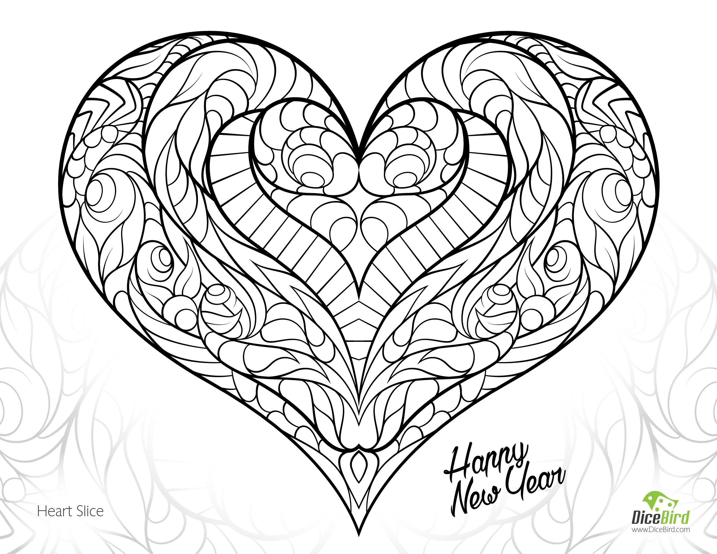 2376x1836 Mandala Coloring Pages Hearts Copy Heart Slice Free Adult Coloring