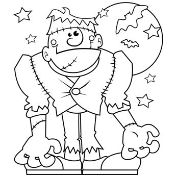 345x345 Monster Halloween Coloring Page English Grammar Clues