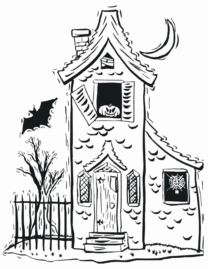700x905 Halloween Haunted House Coloring Pages Pictures Drawn Haunted