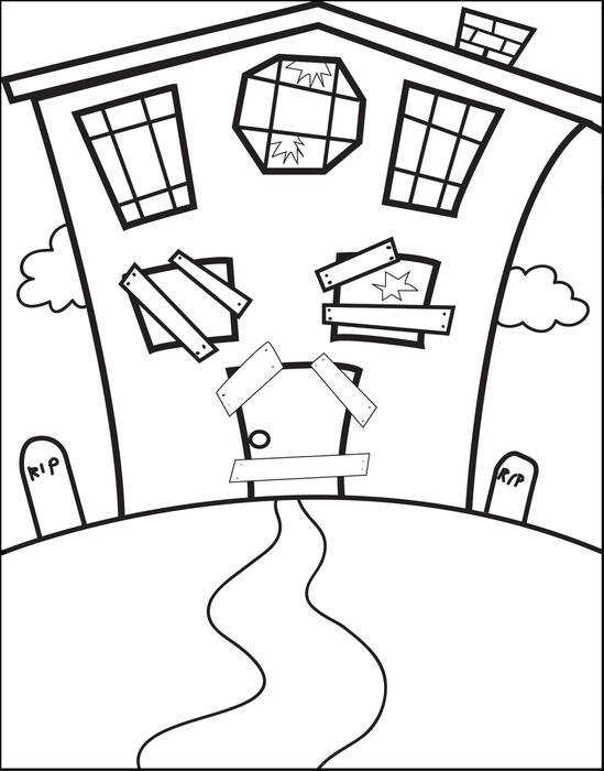 549x700 Haunted House Coloring Pages For Kids Free Printable Halloween