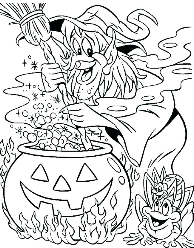 650x830 Halloween Witches Coloring Pages Witch Sitting Page Making Magic