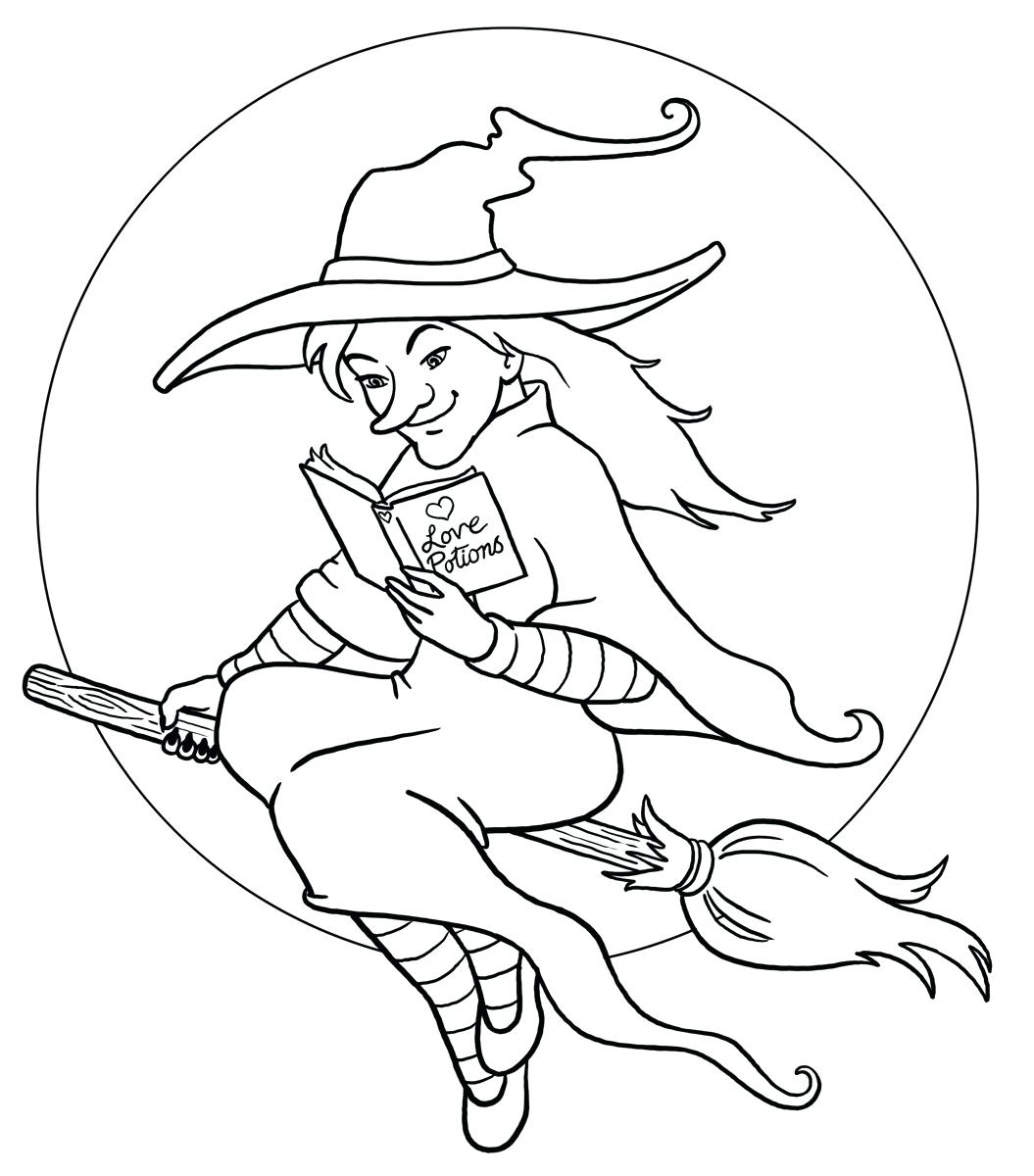 1055x1200 Best Of Coloring Coloring Pages Witches Witch Free Halloween