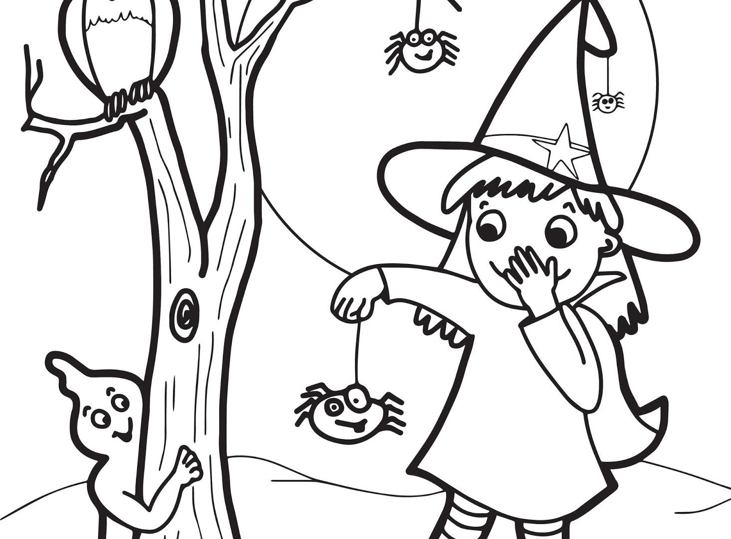 1466x1080 Coloring Pages Witches Advanced Halloween Witch On Broom Printable