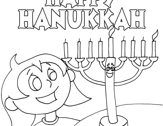 550x425 Hanukkah Coloring Pages Free Printable For Intended Decorations 18