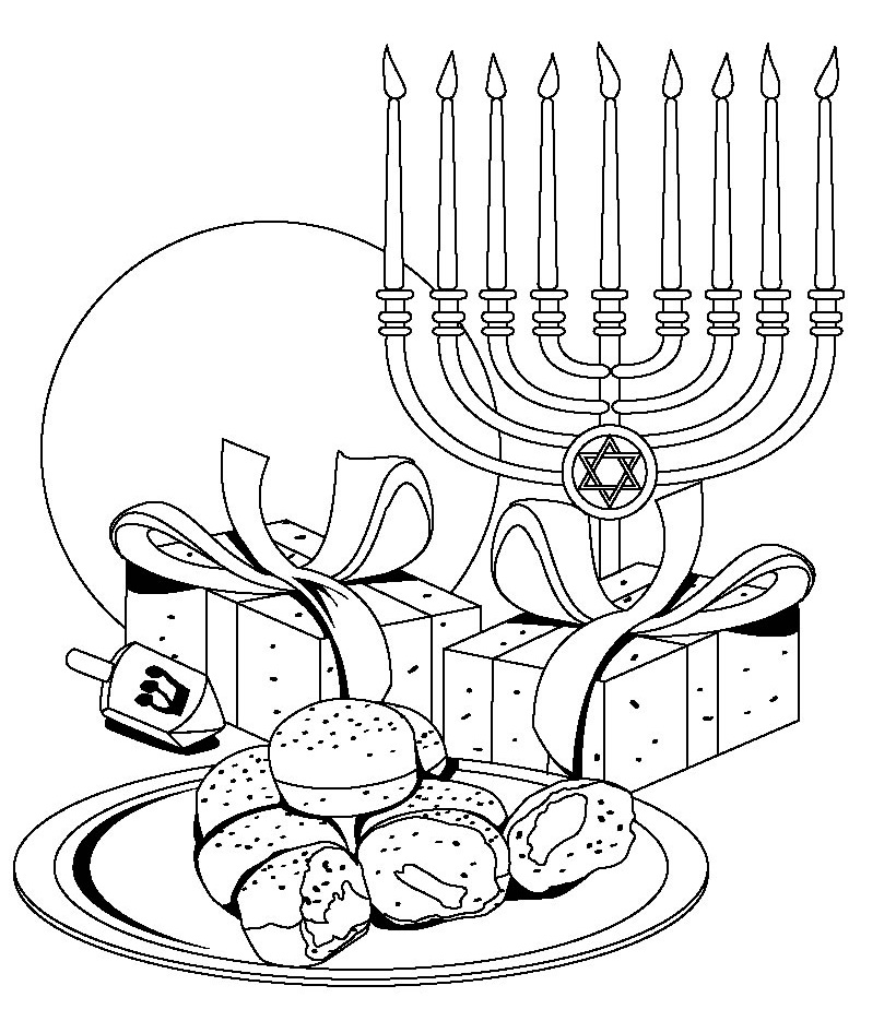 820x946 Download Free Hanukkah Color Pages Printable For Pre School