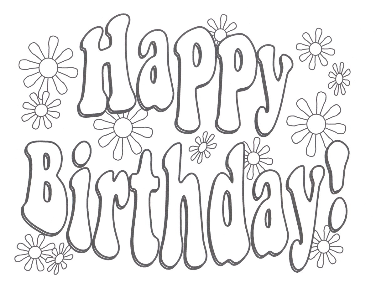 1200x920 Free Happy Birthday Coloring Pages To Print