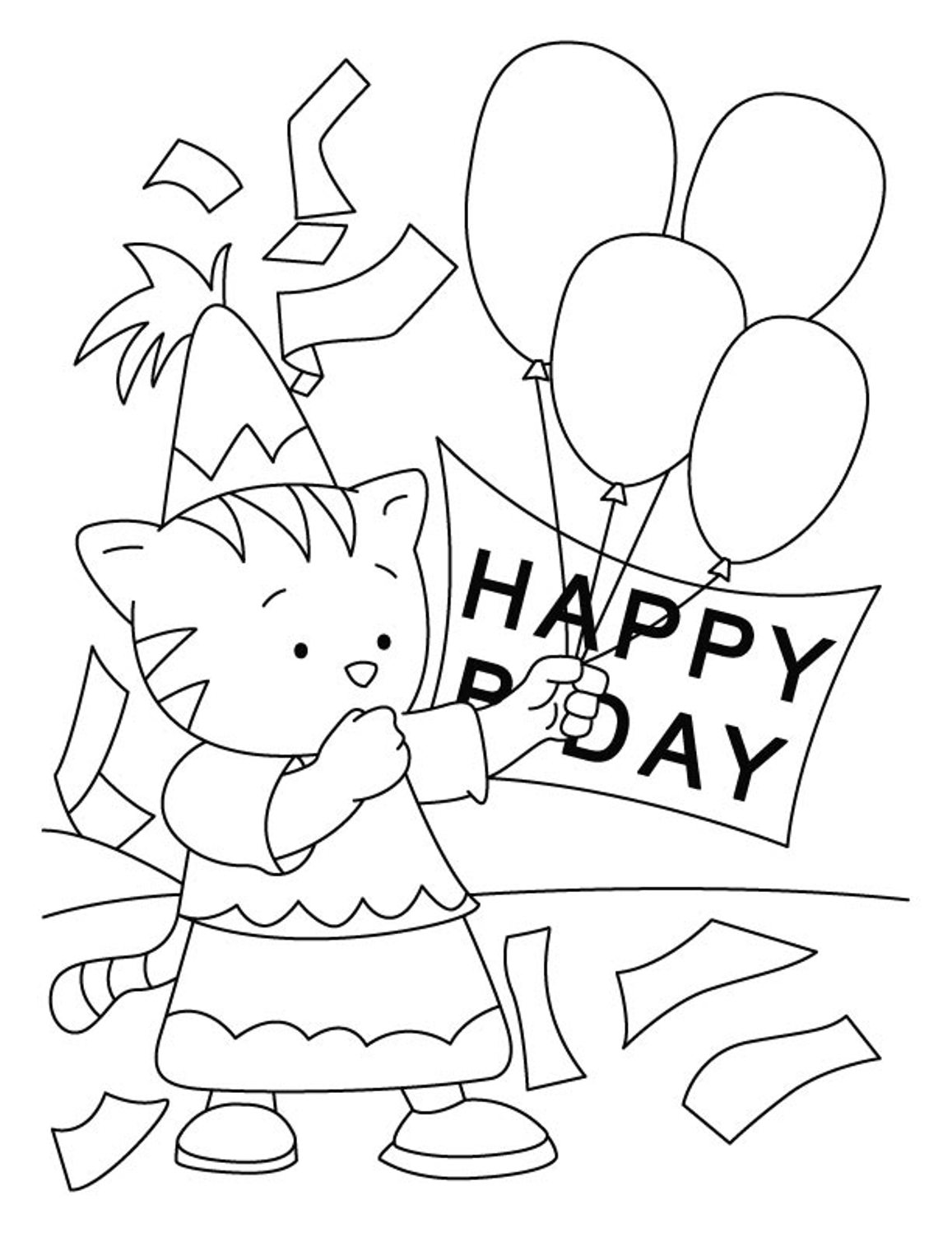1157x1497 Happy Birthday Coloring Pages Free Printable Download For Kids