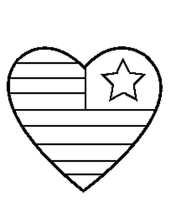 600x776 Heart American Flag Coloring Page Heart Coloring Pages Patriotic