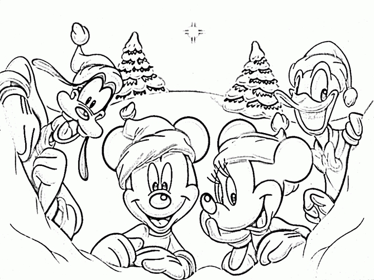 728x545 Printable Disney Holiday Coloring Pages