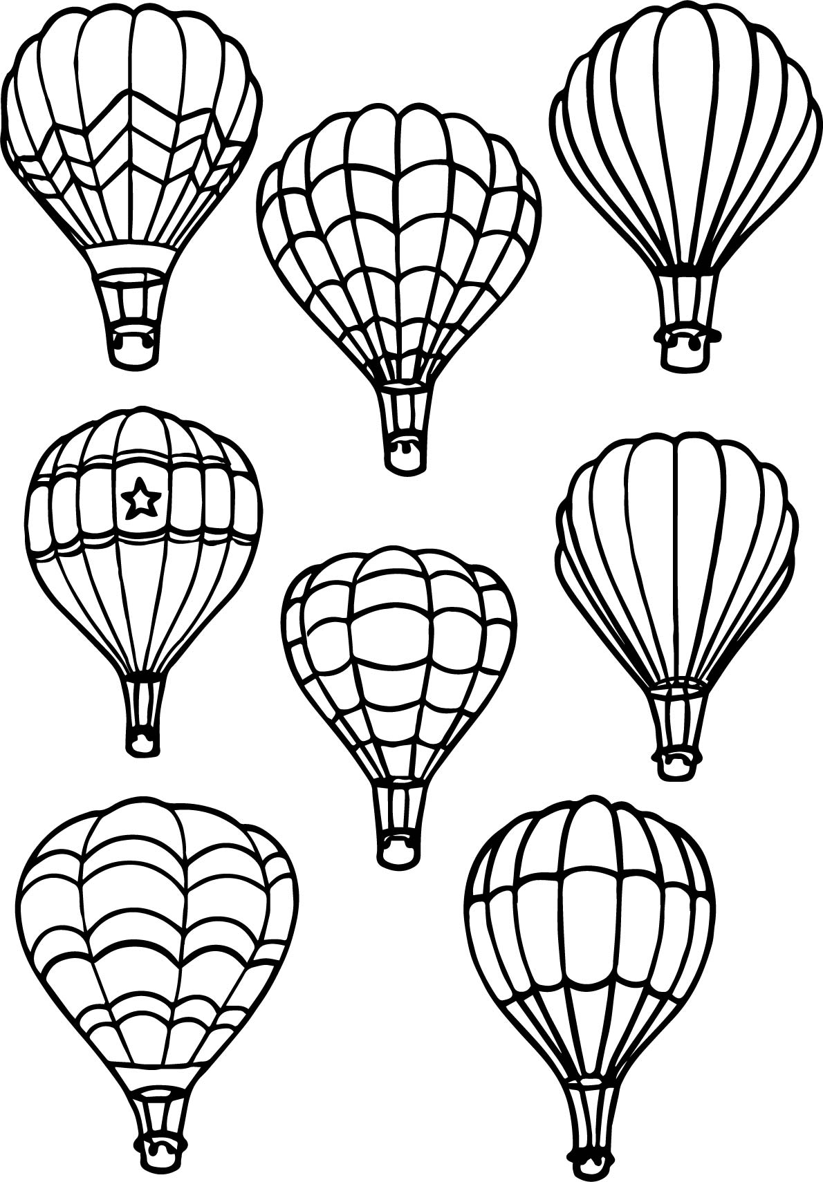 Free Hot Air Balloon Coloring Pages