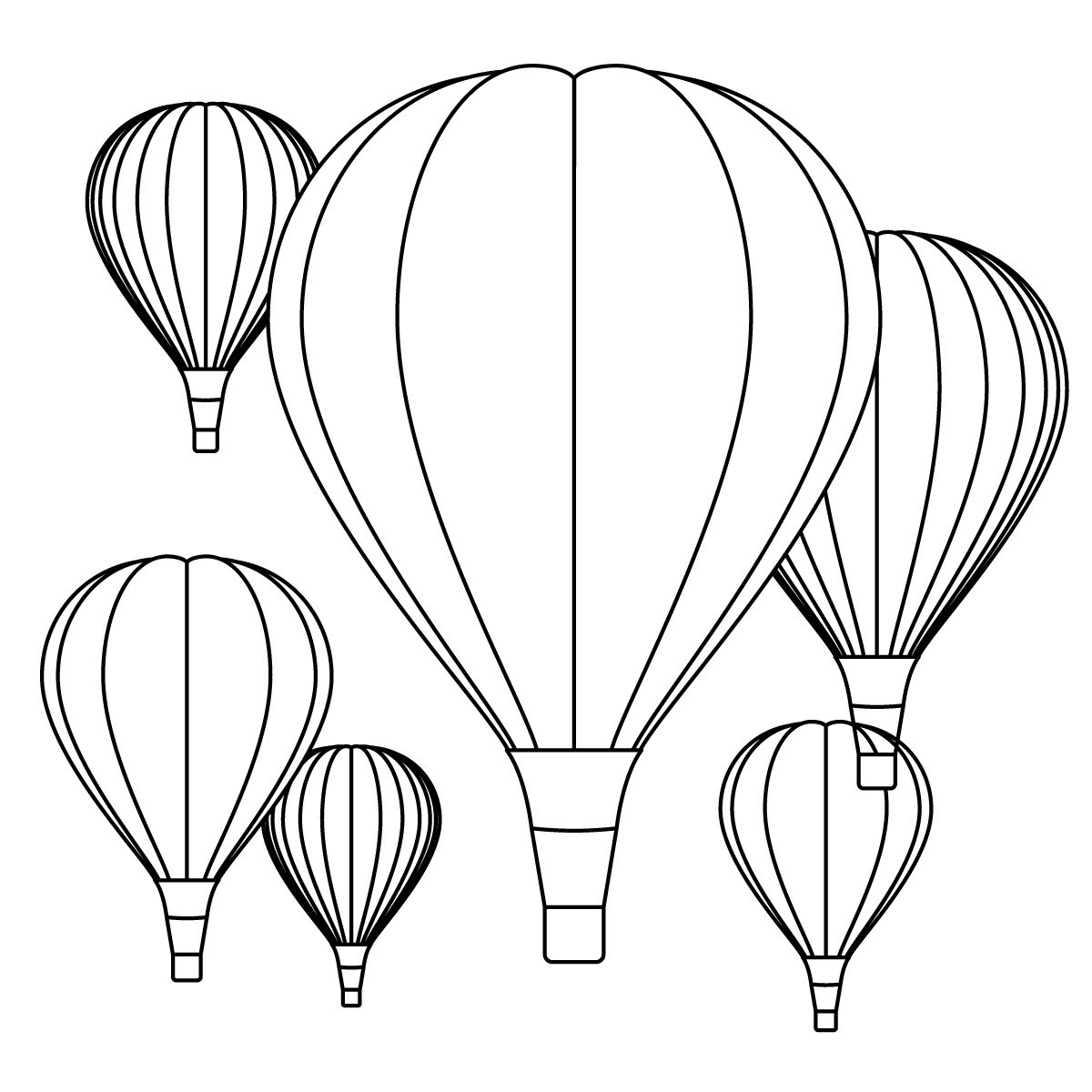 1200x1200 Lovely Printable Hot Air Balloon Coloring Pages For Kids Free