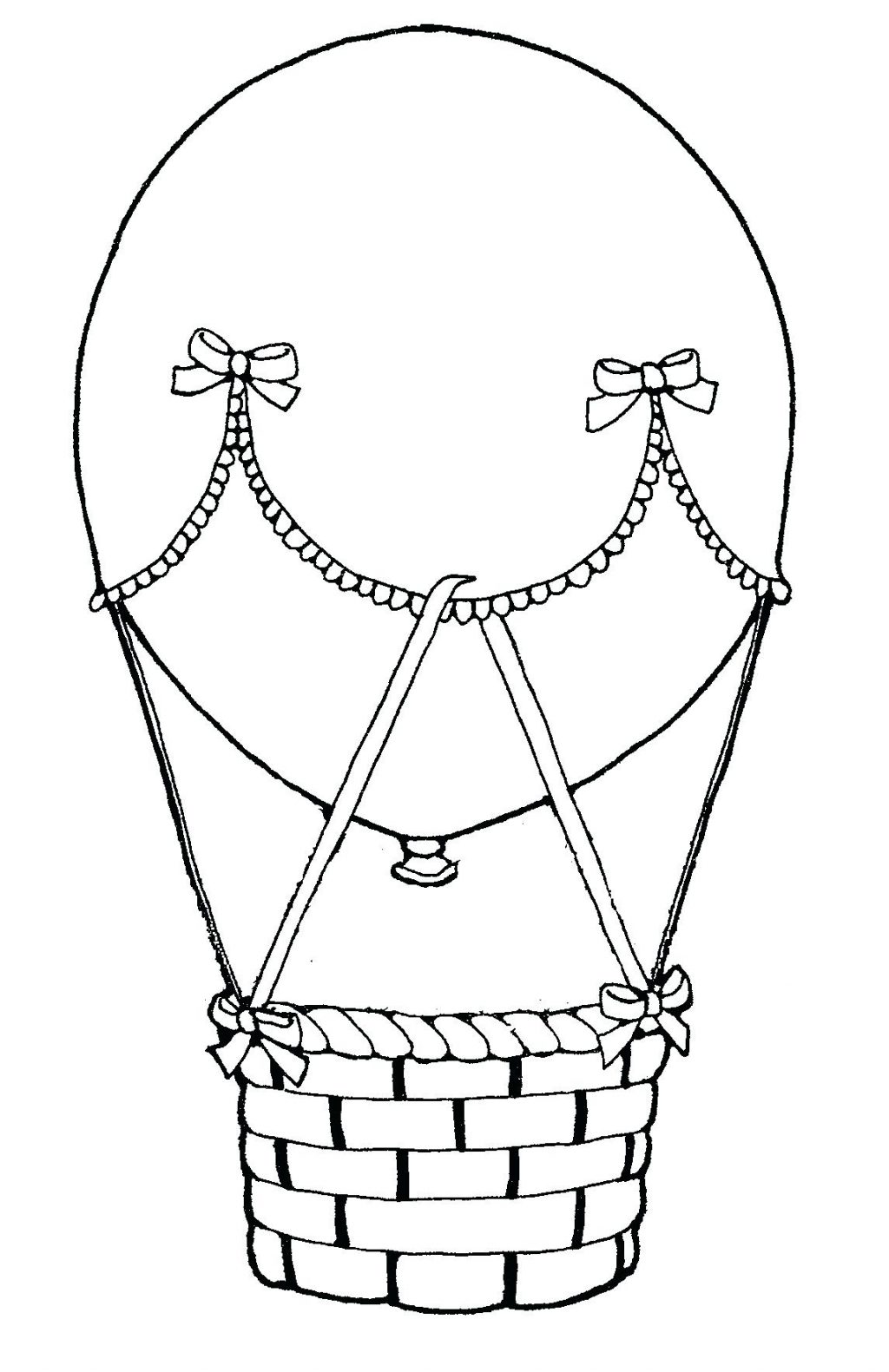 1024x1581 Coloring Pages ~ Hot Air Balloon Coloring Page Pages Preschool Hot