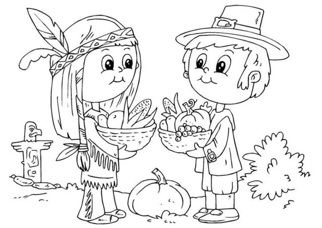 639x453 Pilgrim Indian Coloring Pages Free Printable Pilgrim And Indian