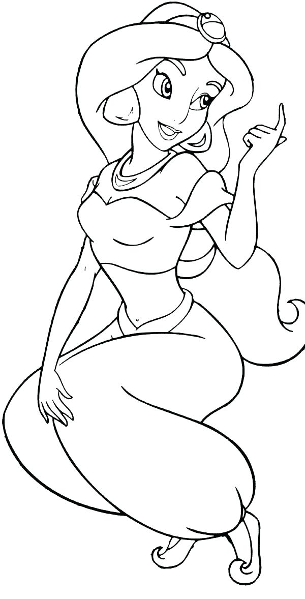 600x1178 Jasmine Coloring Pages All Princesses Coloring Pages Free