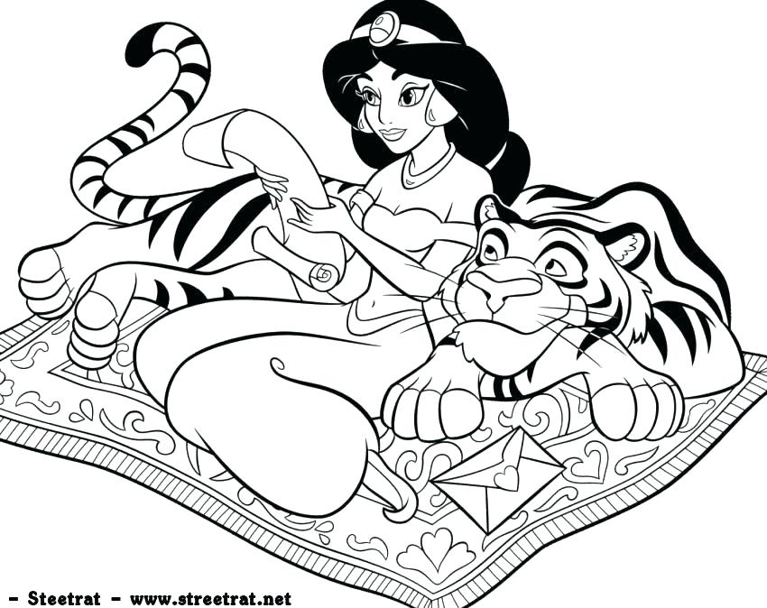 850x674 Jasmine Coloring Pictures Princess Jasmine Colouring Pages