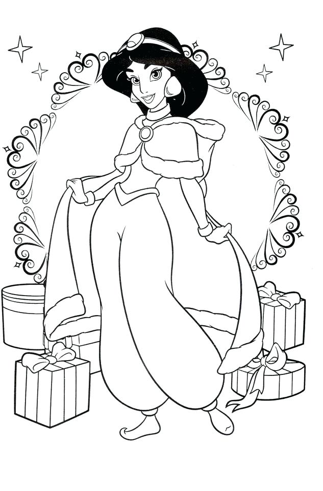 633x960 Awesome Princess Jasmine Coloring Page