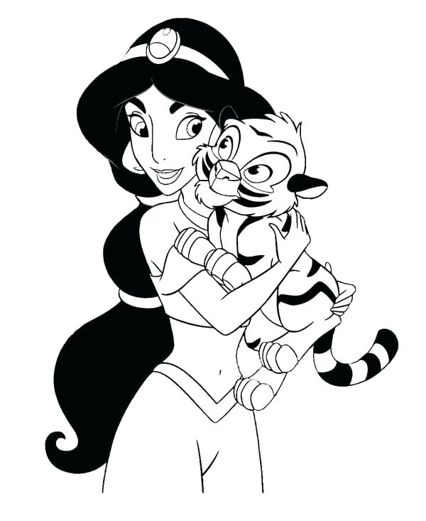 600x733 Disney Jasmine Coloring Pages Coloring Pages Jasmine Coloring