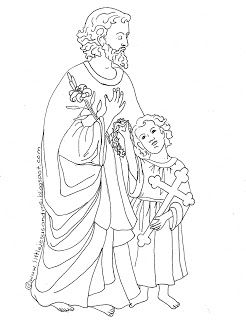 246x320 Two Coloring Pages For The Feast Of St. Joseph March 19th Saint