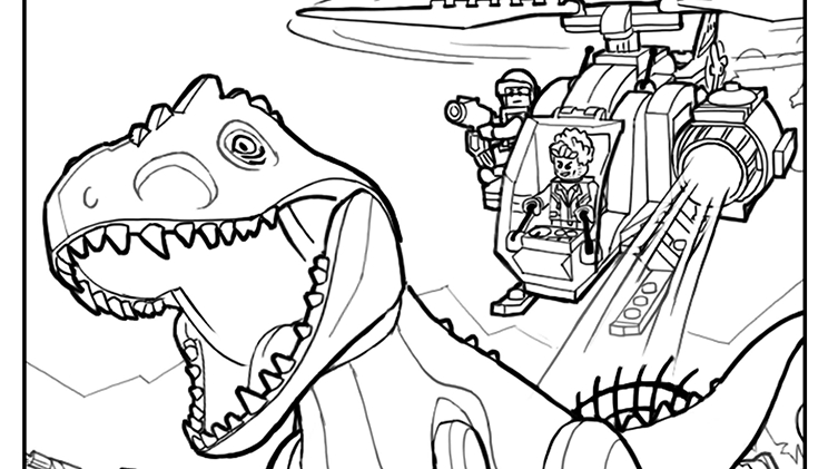 744x421 Jurassic World Color Pages Free