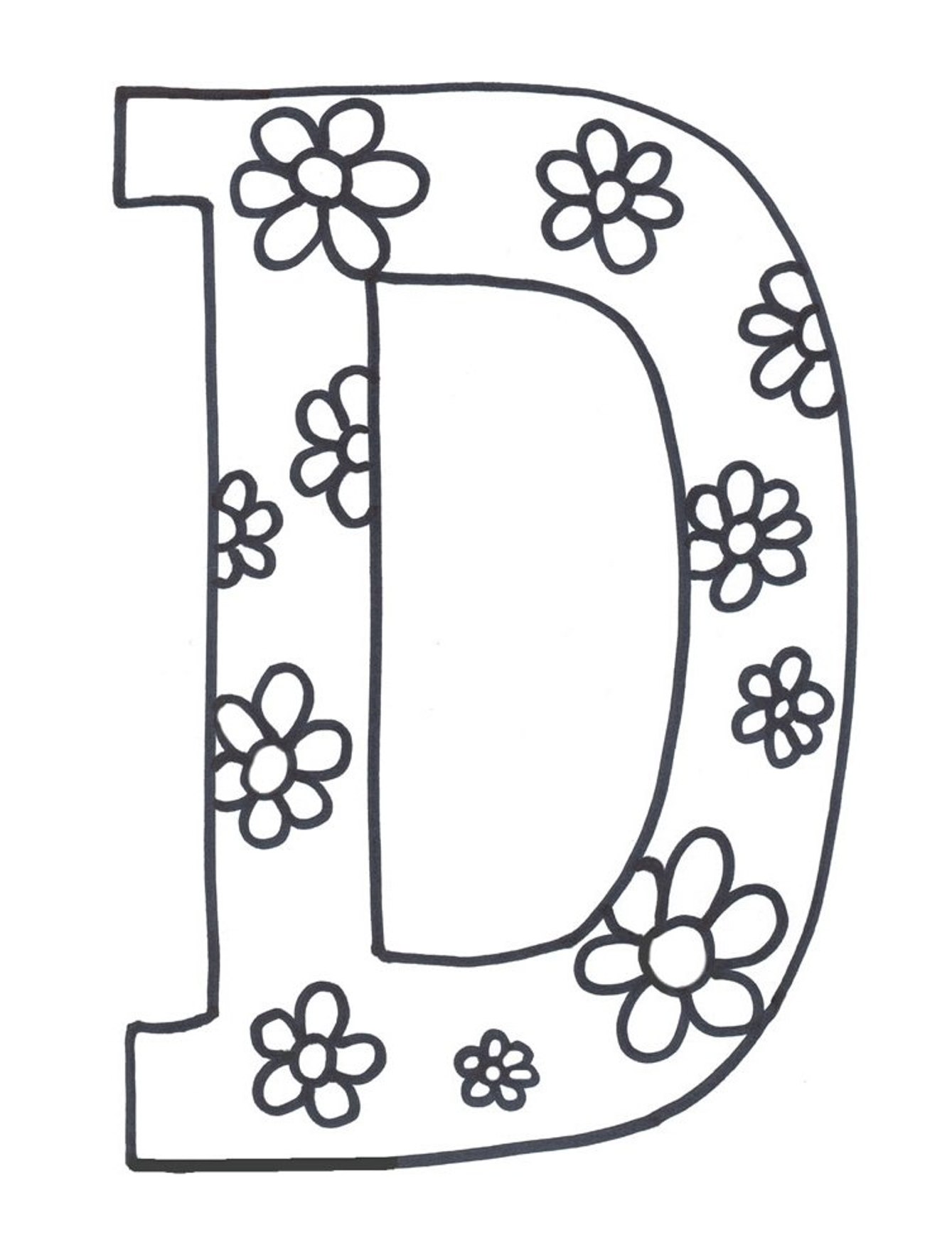 1339x1737 Free Printable Letter D Coloring Pages Preschool For Snazzy Page