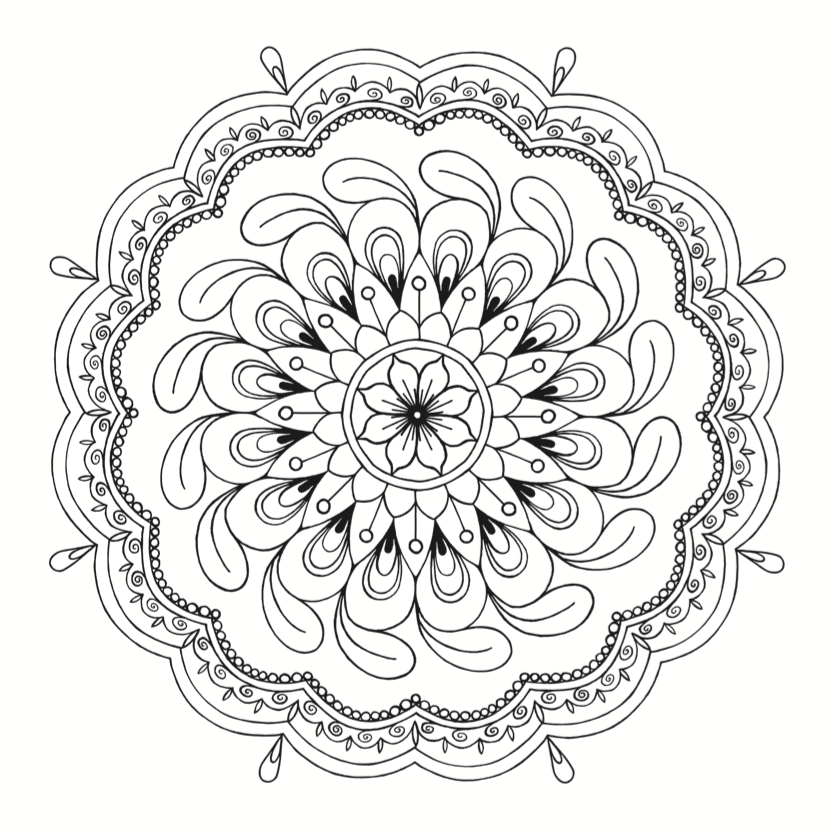 831x832 Free Mandala Coloring Page