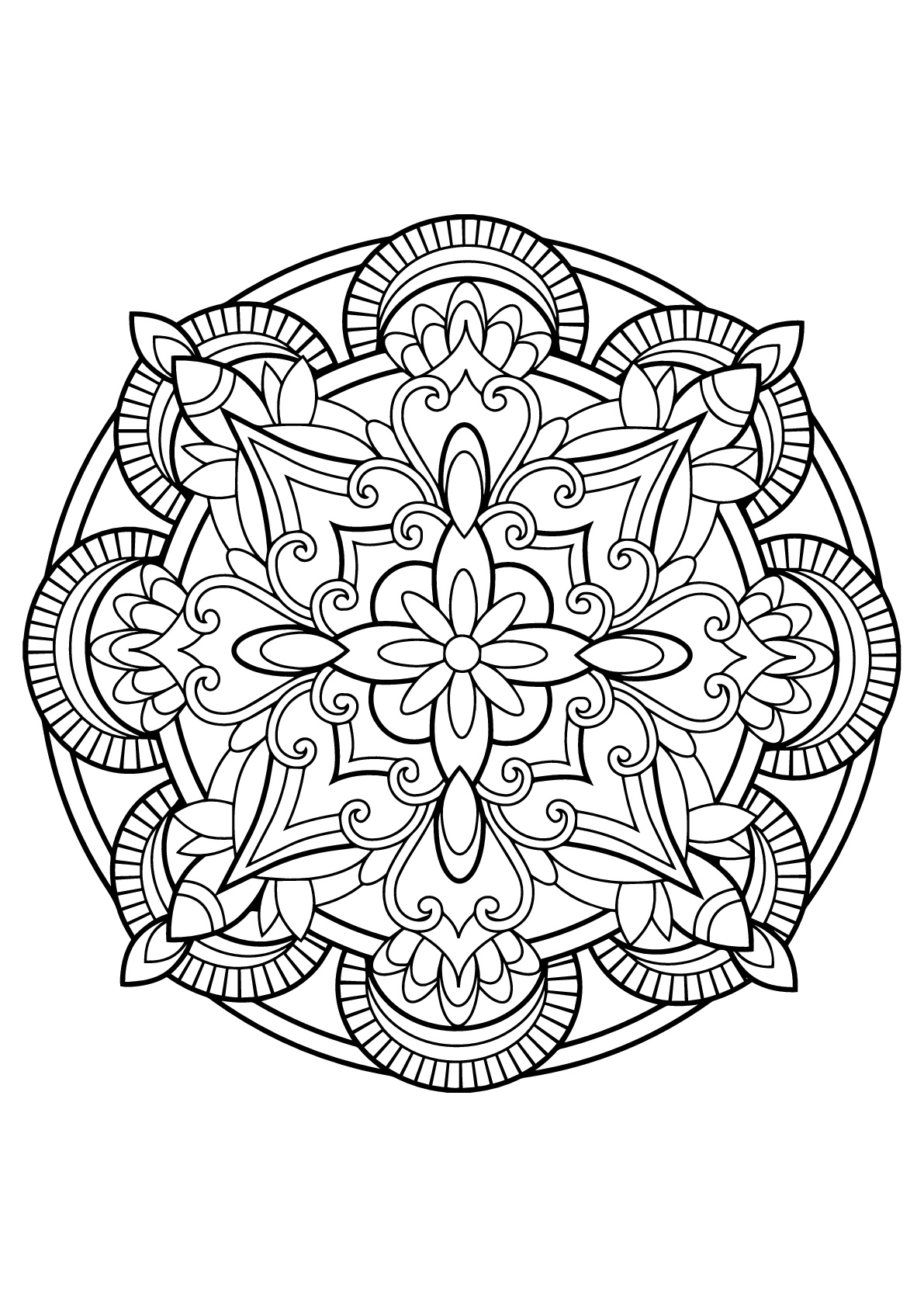 1191x1684 Mandala Coloring Pages Free Printable Image