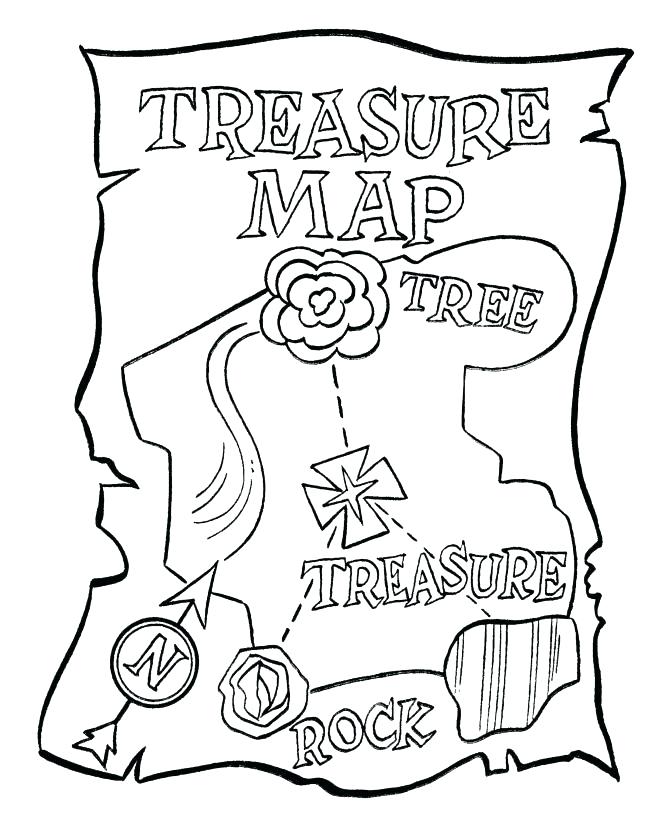 670x820 Pirate Treasure Map Coloring Pages Top National Free Page 3