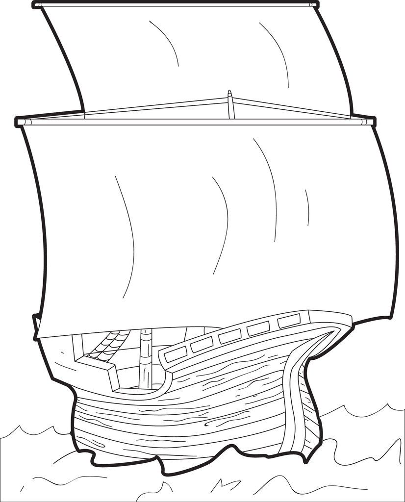 826x1024 The Mayflower Free Printable Coloring Page For Kids