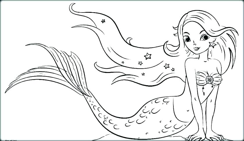 840x485 Coloring Pages Mermaid