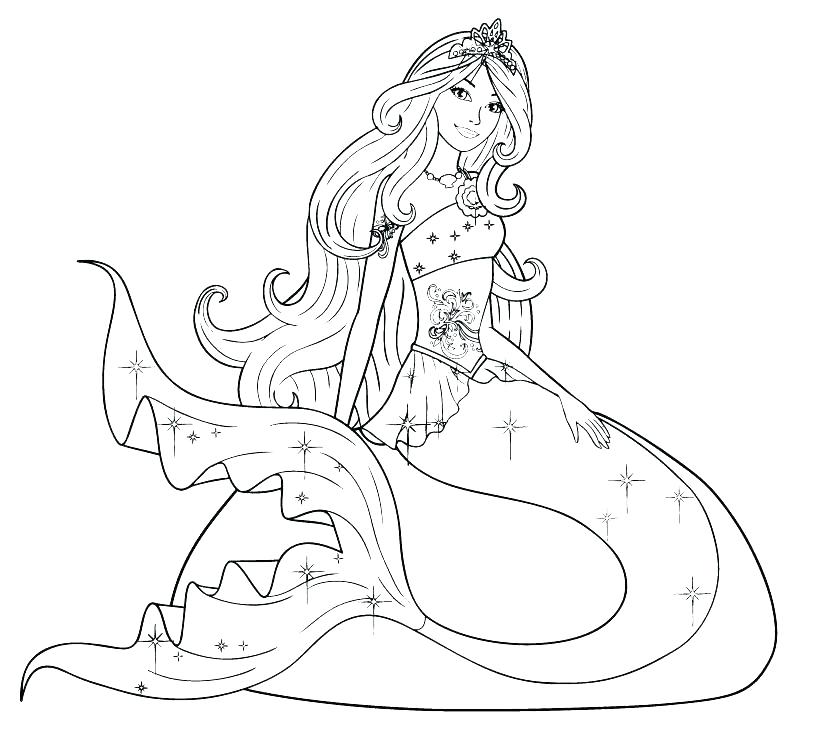 820x732 Free Mermaid Coloring Pages Adult Printable Realistic Mermaid