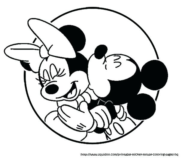 606x529 Mickey And Minnie Coloring Pages To Print Mickey Kiss Coloring