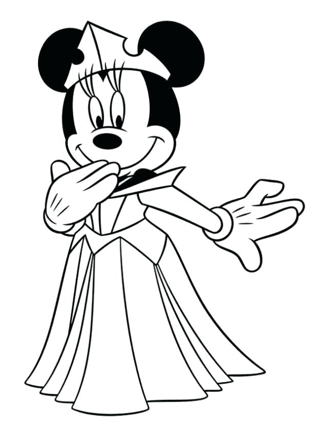 624x851 Elegant Minnie Mouse Coloring Pages Online For Princess And Mickey