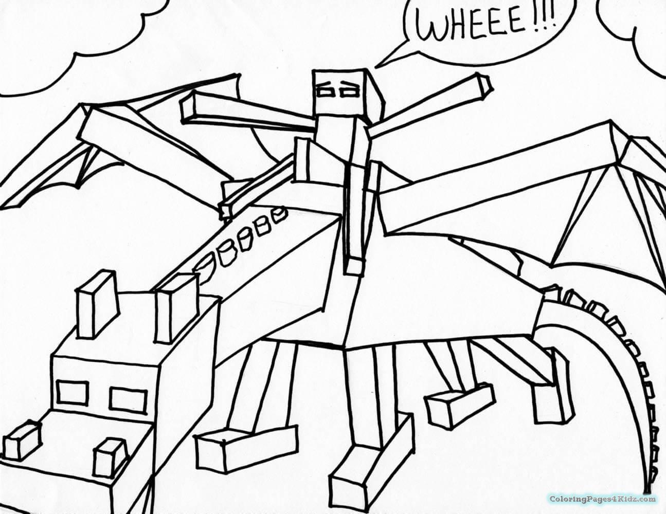 1295x1000 Minecraft Coloring Pages Ender Dragon 2 Coloring Pages For Kids